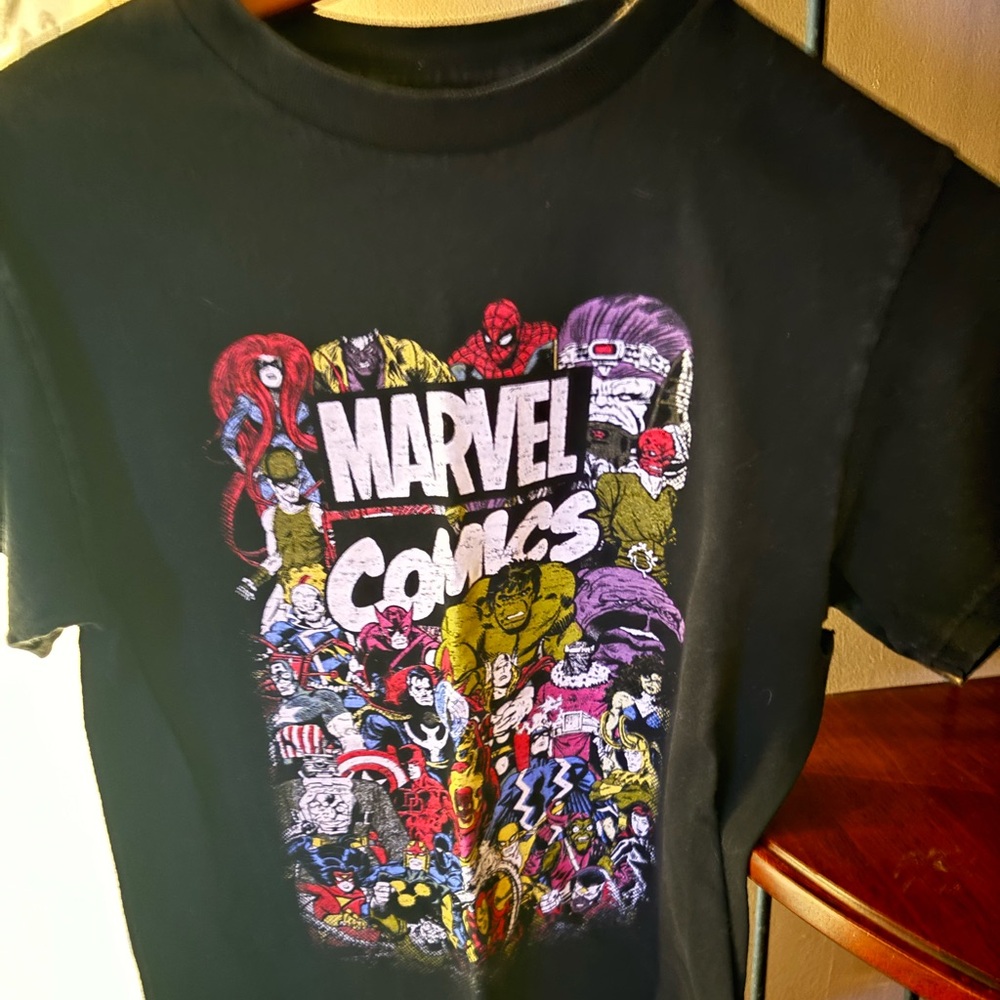 Marvel Comics Black Multicolor Character T-Shirt